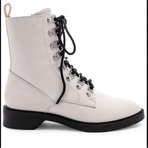 Dolce Vita Gilman Off White Leather Combat boots